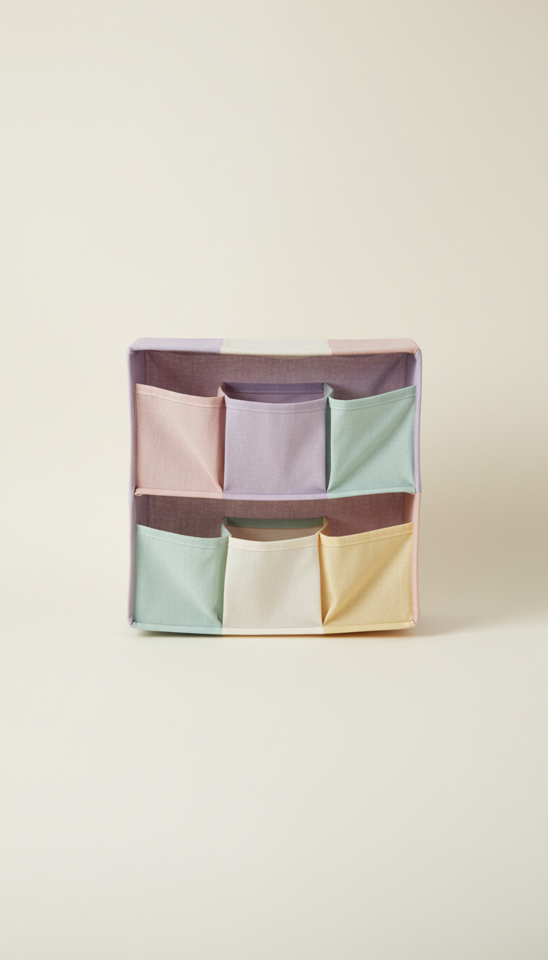 Organizador textil lavanda para repisas
